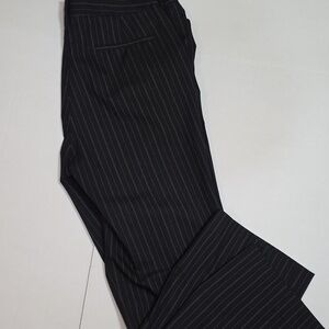Jones New York BlackPinstripe Dress Pants Sz 16W Wideleg Stretch Business Casual